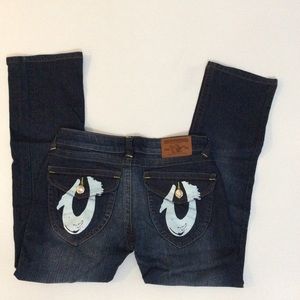 True Religion Brand - Dark wash boot cut jeans.